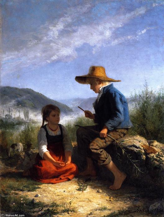 Wikioo.org - The Encyclopedia of Fine Arts - Painting, Artwork by Albert Samuel Anker - The Whistle Carver
