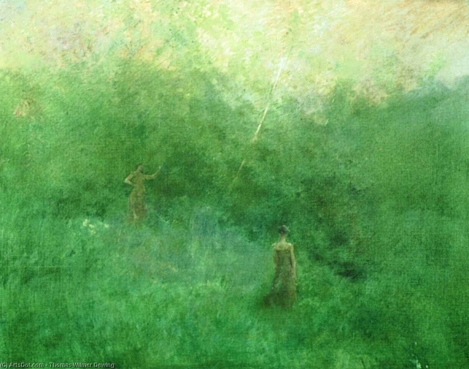 Wikioo.org - The Encyclopedia of Fine Arts - Painting, Artwork by Thomas Wilmer Dewing - The White Birich