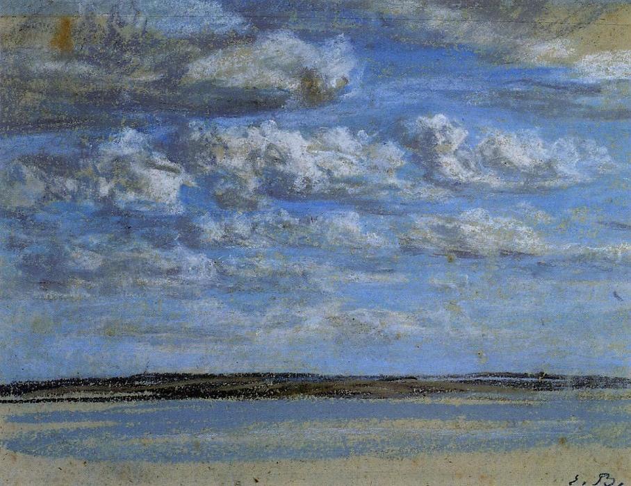 Wikioo.org - The Encyclopedia of Fine Arts - Painting, Artwork by Eugène Louis Boudin - White Clouds, Blue Sky