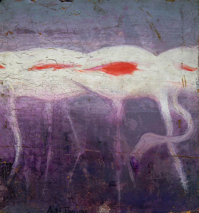 WikiOO.org - Encyclopedia of Fine Arts - Lukisan, Artwork Abbott Handerson Thayer - White Flamingoes,