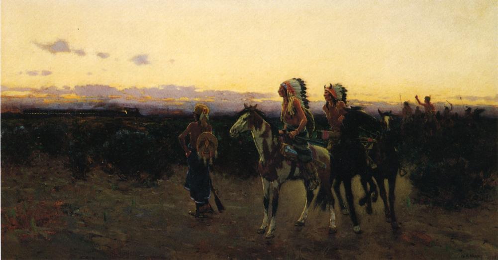 WikiOO.org - Encyclopedia of Fine Arts - Lukisan, Artwork Henry F Farny - The White Mans Trail