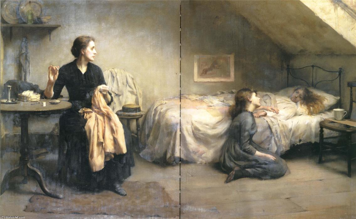 WikiOO.org – 美術百科全書 - 繪畫，作品 Thomas Benjamin Kennington - 丧偶和母子