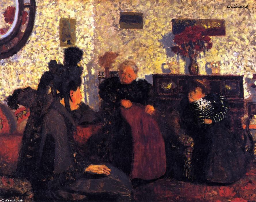 WikiOO.org - Enciclopedia of Fine Arts - Pictura, lucrări de artă Jean Edouard Vuillard - The Widow's Visit (also known as The Conversation)
