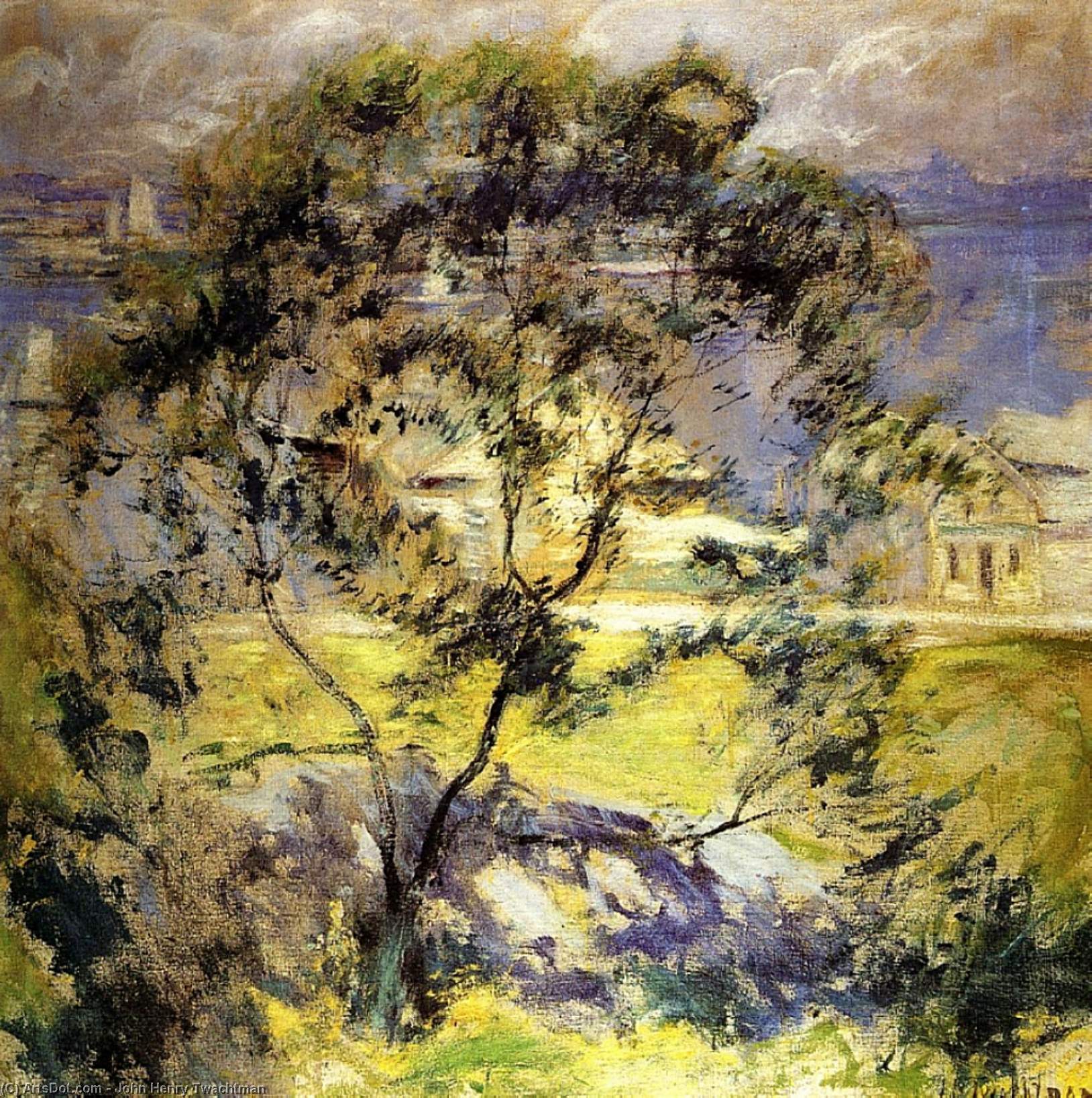 WikiOO.org - Encyclopedia of Fine Arts - Schilderen, Artwork John Henry Twachtman - Wild Cherry Tree