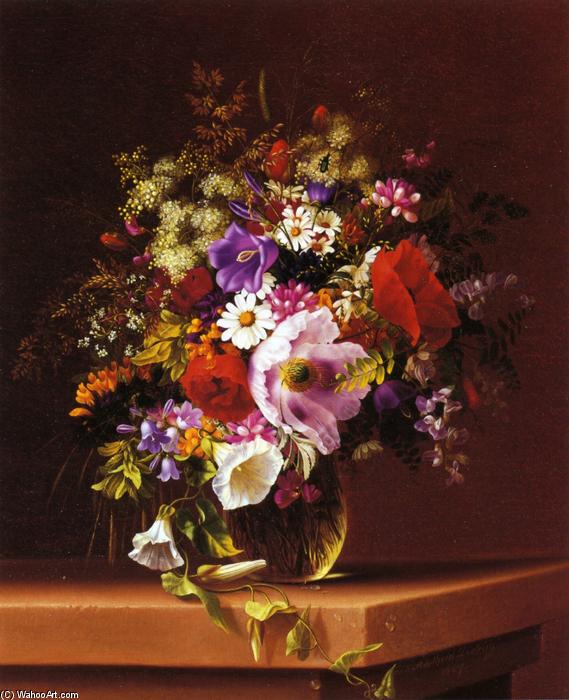 Wikioo.org - The Encyclopedia of Fine Arts - Painting, Artwork by Adelheid Dietrich - Wildflowers in a Glass Vase