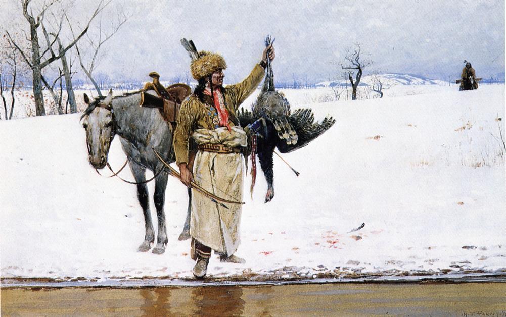 WikiOO.org - אנציקלופדיה לאמנויות יפות - ציור, יצירות אמנות Henry F Farny - Wild Turkey