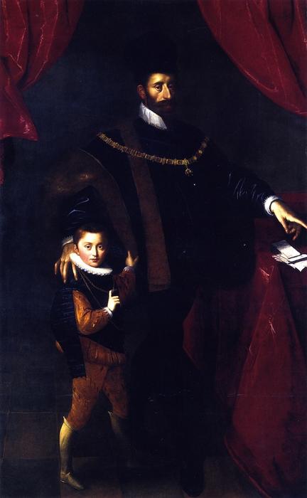 Wikioo.org – L'Encyclopédie des Beaux Arts - Peinture, Oeuvre de Hans Von Aachen - william v , Duc de Bavière , avec son fils albrecht v