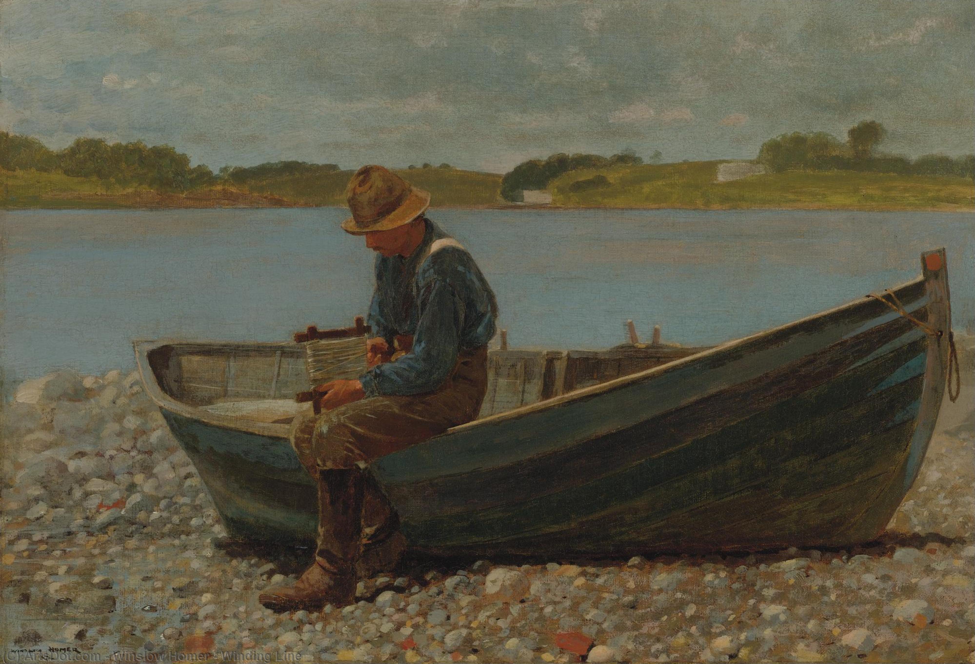 WikiOO.org - Encyclopedia of Fine Arts - Maleri, Artwork Winslow Homer - Winding Line