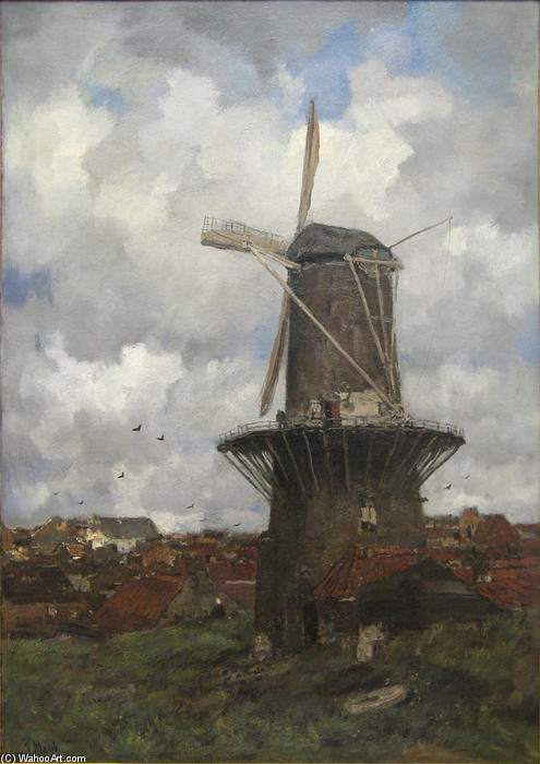 WikiOO.org - Güzel Sanatlar Ansiklopedisi - Resim, Resimler Jacob Henricus Maris - The Windmill