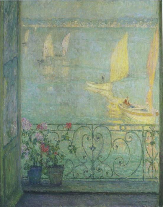 WikiOO.org - Encyclopedia of Fine Arts - Maľba, Artwork Henri Eugène Augustin Le Sidaner - The Window at Croisic