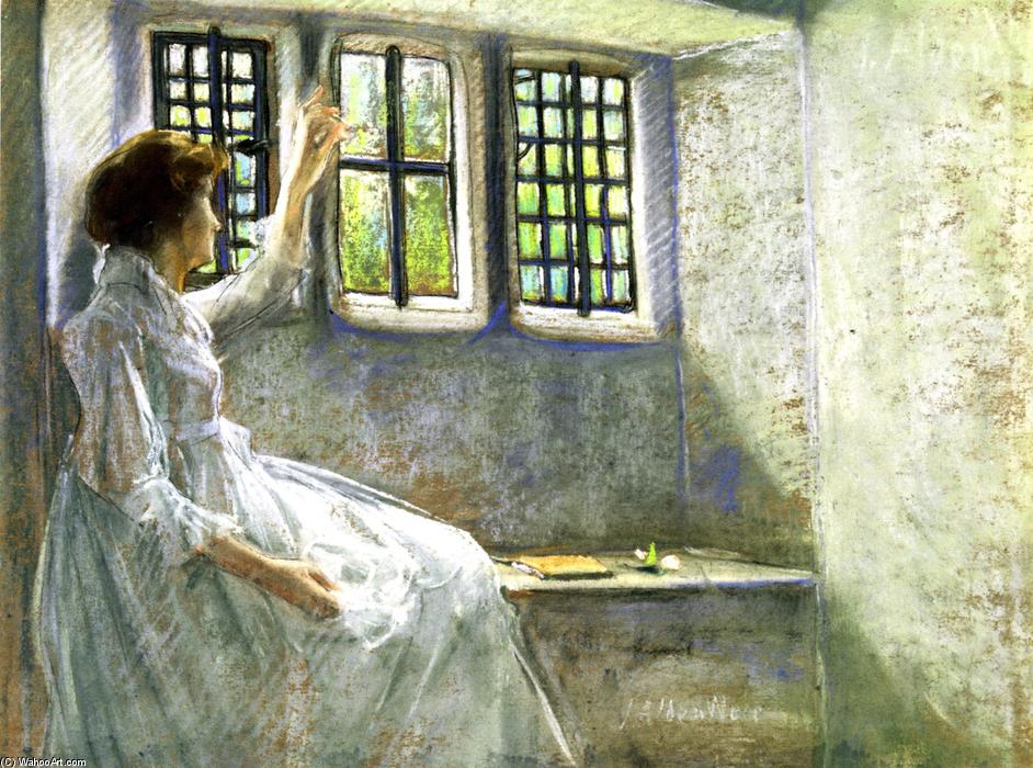 Wikioo.org – L'Enciclopedia delle Belle Arti - Pittura, Opere di Julian Alden Weir - Il posto vicino al finestrino