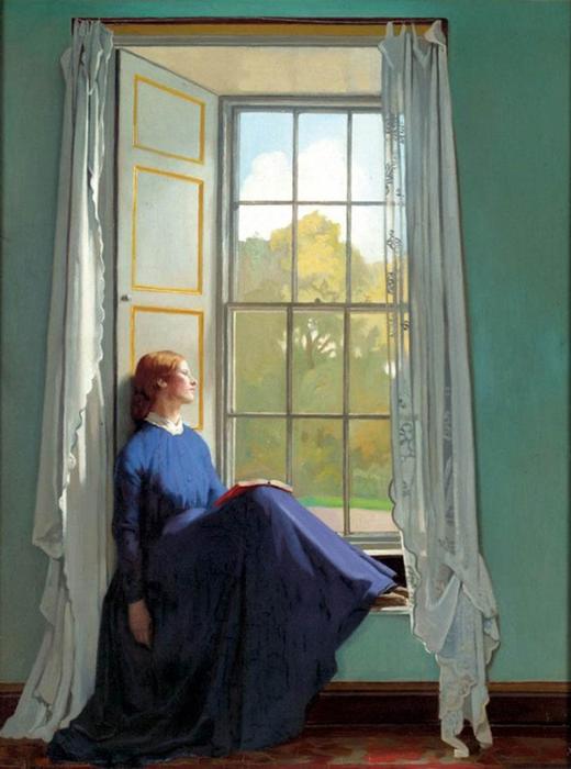 Wikioo.org - The Encyclopedia of Fine Arts - Painting, Artwork by William Newenham Montague Orpen - The window seat