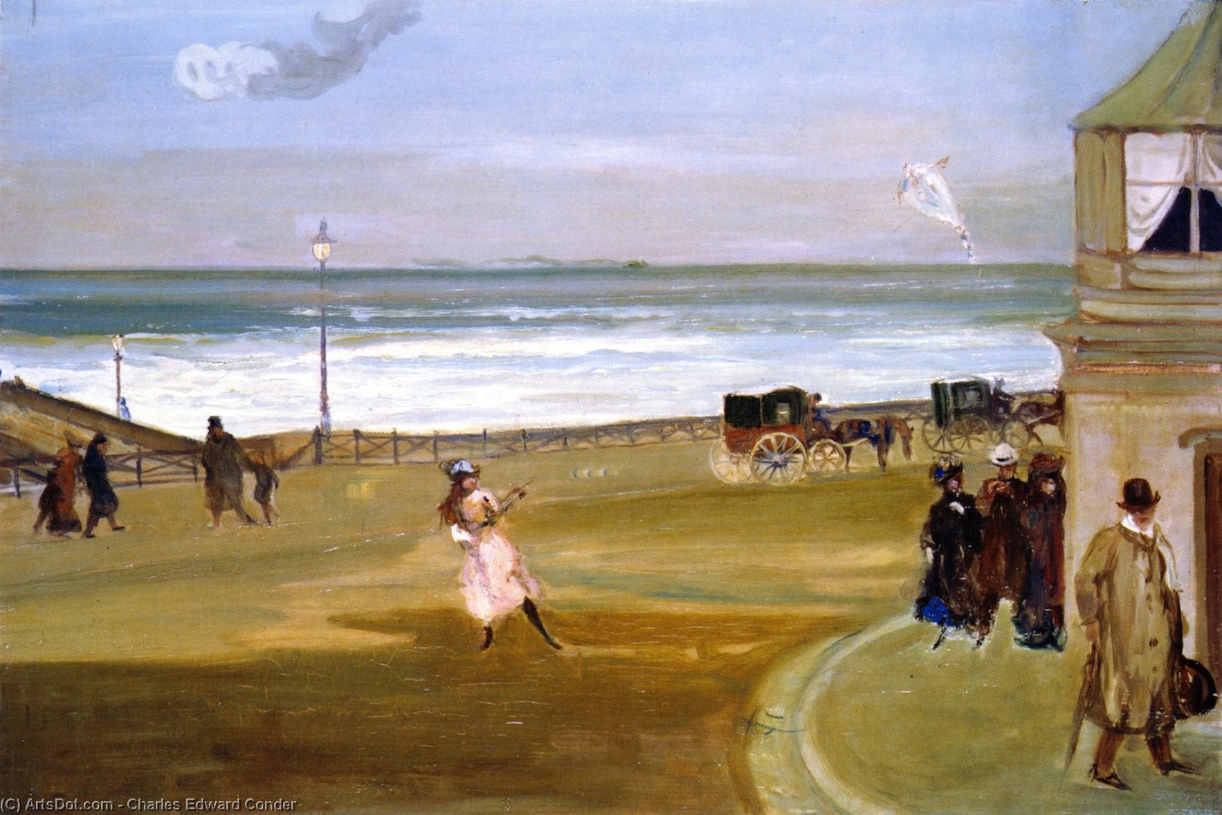 Wikioo.org - The Encyclopedia of Fine Arts - Painting, Artwork by Charles Edward Conder - Windy Day at Brighton