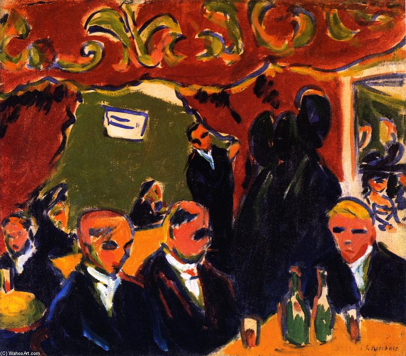 Wikioo.org – L'Enciclopedia delle Belle Arti - Pittura, Opere di Ernst Ludwig Kirchner - Wine Bar (noto anche come enoteca)