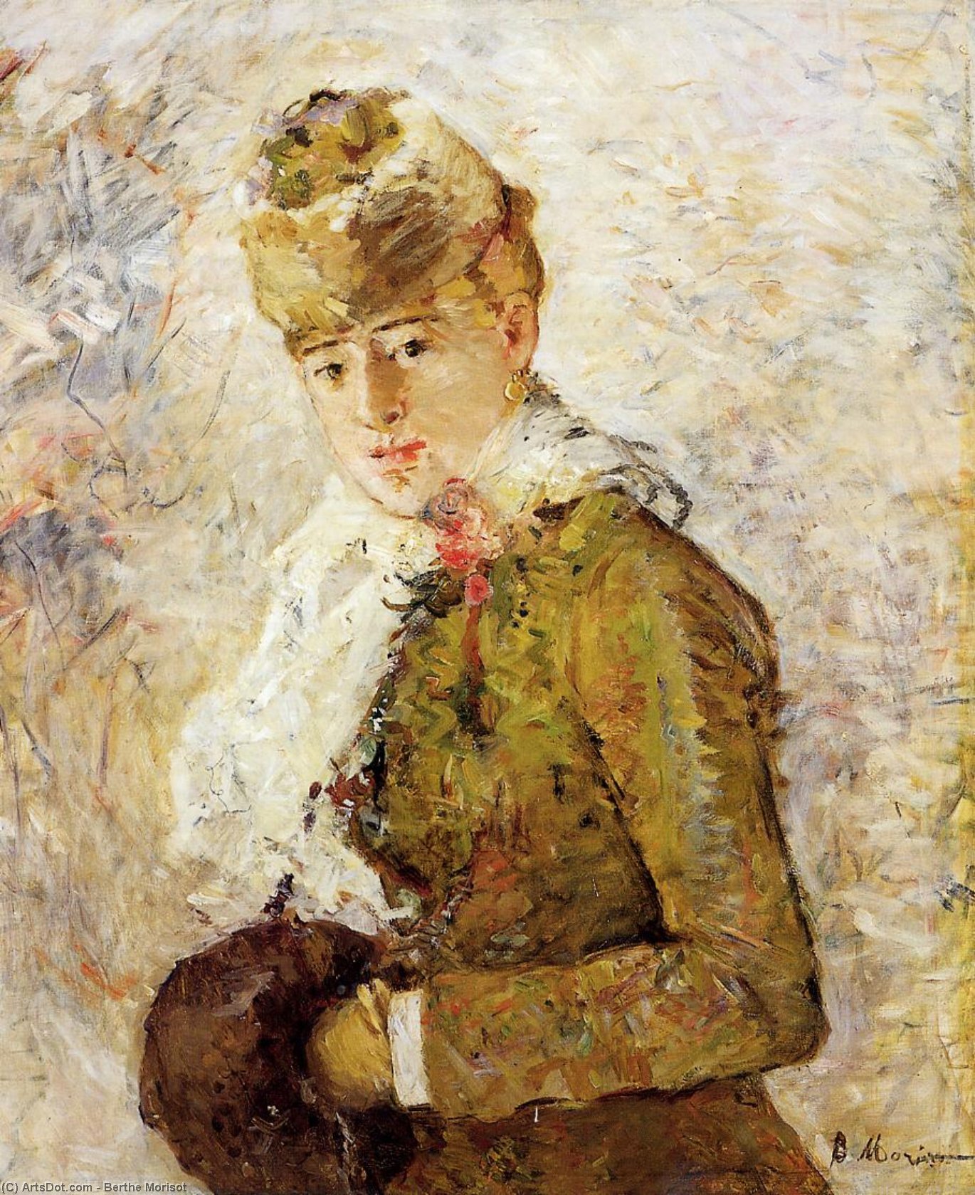 Wikioo.org - The Encyclopedia of Fine Arts - Painting, Artwork by Berthe Morisot - Winter (also known as Woman with a Muff)