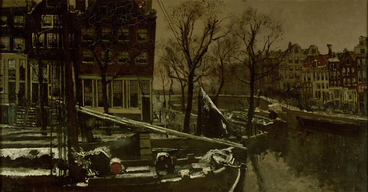 Wikioo.org – L'Enciclopedia delle Belle Arti - Pittura, Opere di George Hendrik Breitner - in inverno da Amsterdam