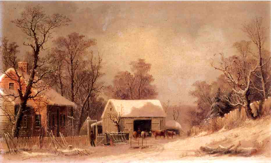 Wikioo.org - สารานุกรมวิจิตรศิลป์ - จิตรกรรม George Henry Durrie - Winter in the Country