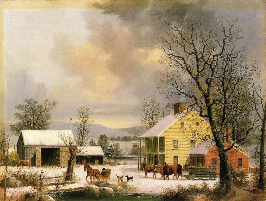 Wikioo.org - The Encyclopedia of Fine Arts - Painting, Artwork by George Henry Durrie - Winter in the Country