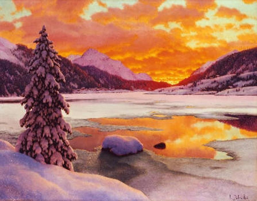 Wikioo.org - สารานุกรมวิจิตรศิลป์ - จิตรกรรม Ivan Fedorovich Choultse - Winter in the Engadines