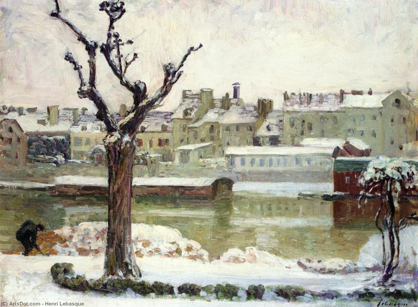 Wikioo.org - The Encyclopedia of Fine Arts - Painting, Artwork by Henri Lebasque - Winter in Lagny
