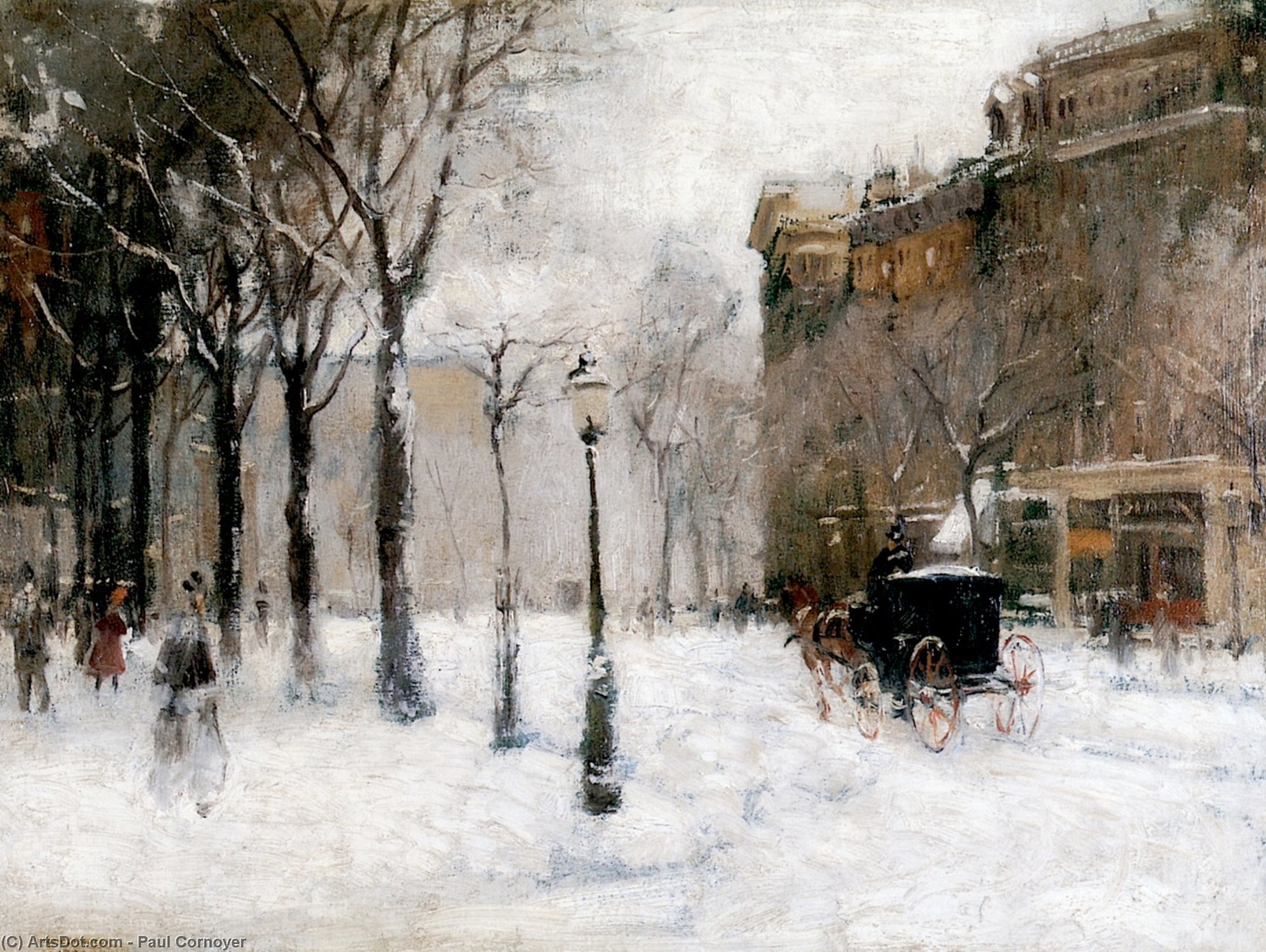 Wikioo.org - The Encyclopedia of Fine Arts - Painting, Artwork by Paul Cornoyer - Winter in New York