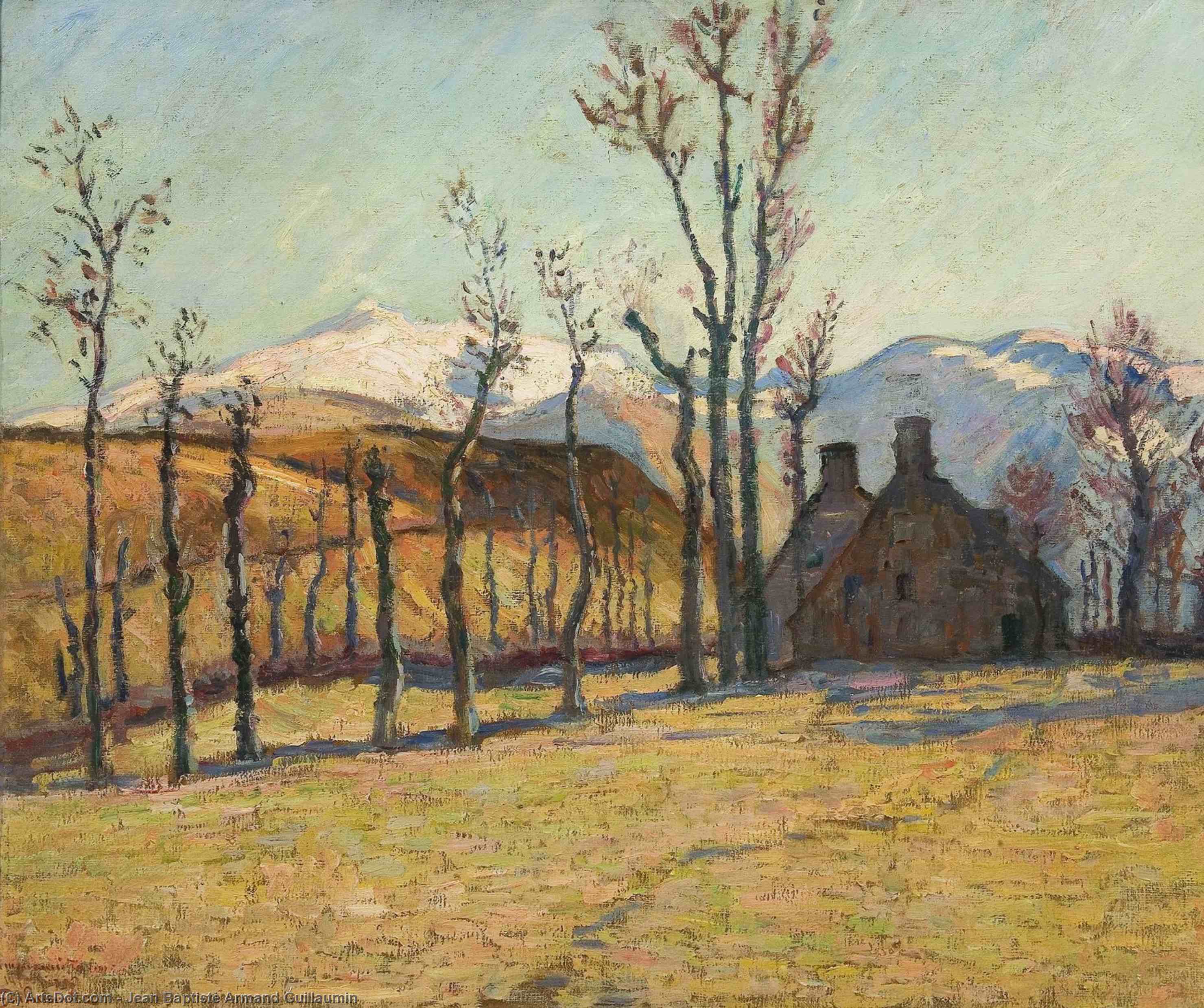 Wikioo.org - The Encyclopedia of Fine Arts - Painting, Artwork by Jean Baptiste Armand Guillaumin - Winter in Saint Sauves (also known as Auvergne)