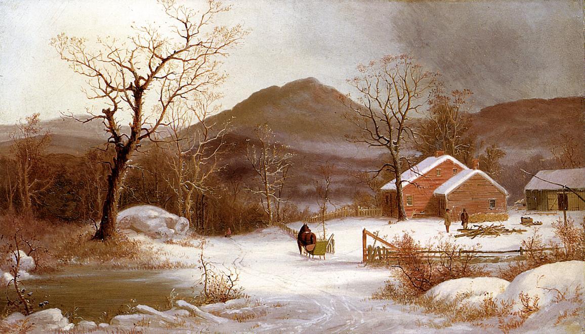 WikiOO.org - Encyclopedia of Fine Arts - Lukisan, Artwork George Henry Durrie - Winter Landscape