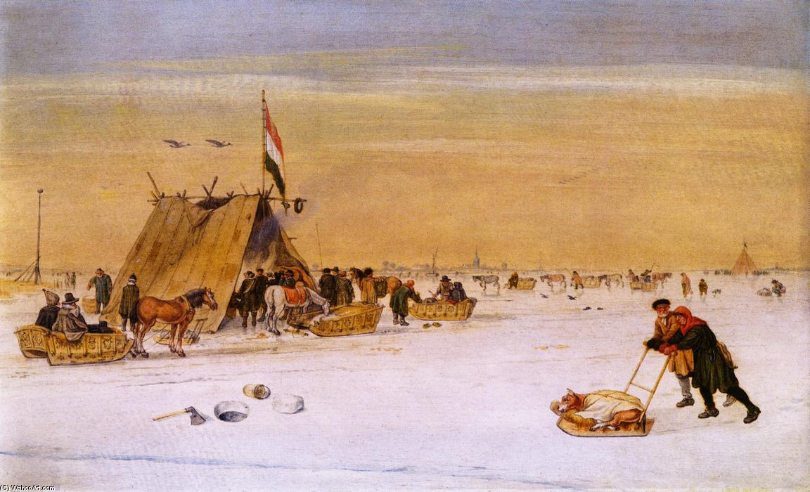 Wikioo.org – L'Enciclopedia delle Belle Arti - Pittura, Opere di Hendrick Avercamp - paesaggio invernale