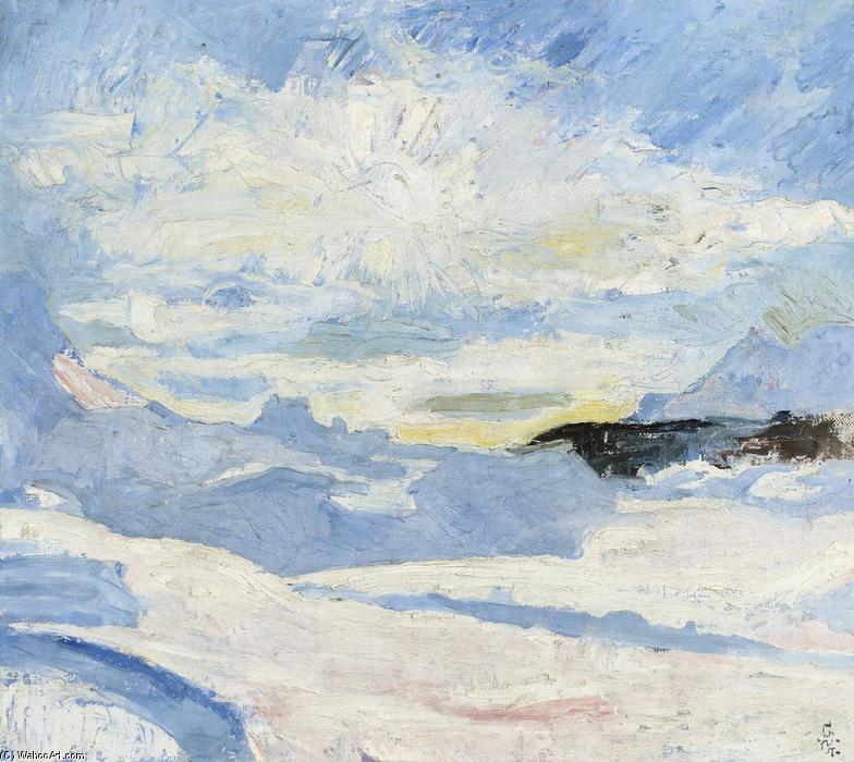 WikiOO.org - Encyclopedia of Fine Arts - Lukisan, Artwork Giovanni Giacometti - Winter landscape near Maloja