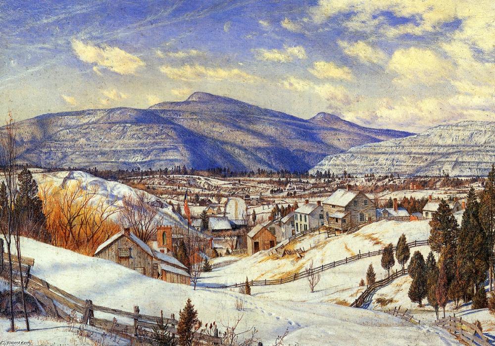 Wikioo.org - The Encyclopedia of Fine Arts - Painting, Artwork by Charles Herbert Moore - Winter Landscape, Valley of the Catskills