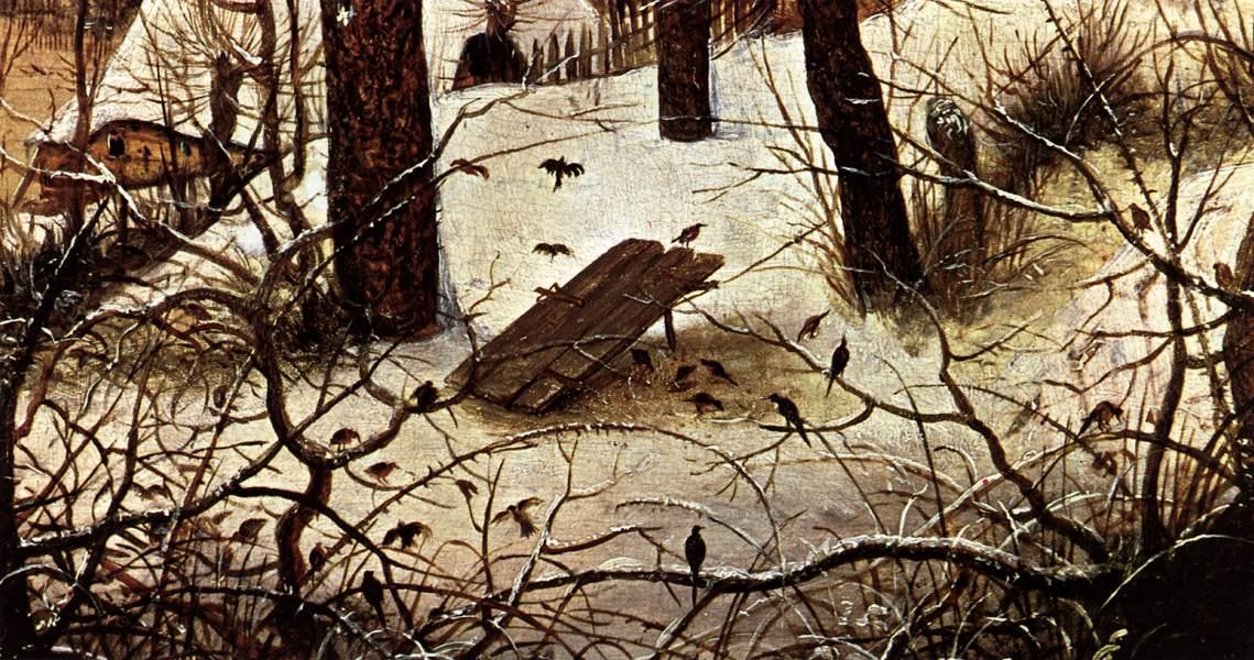 Wikioo.org - สารานุกรมวิจิตรศิลป์ - จิตรกรรม Pieter Bruegel The Elder - Winter Landscape with Skaters and a Bird Trap (detail)