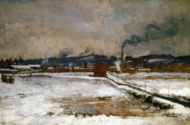 WikiOO.org - Encyclopedia of Fine Arts - Lukisan, Artwork John Henry Twachtman - Winter, Mill Creek Valley, Cincinnati