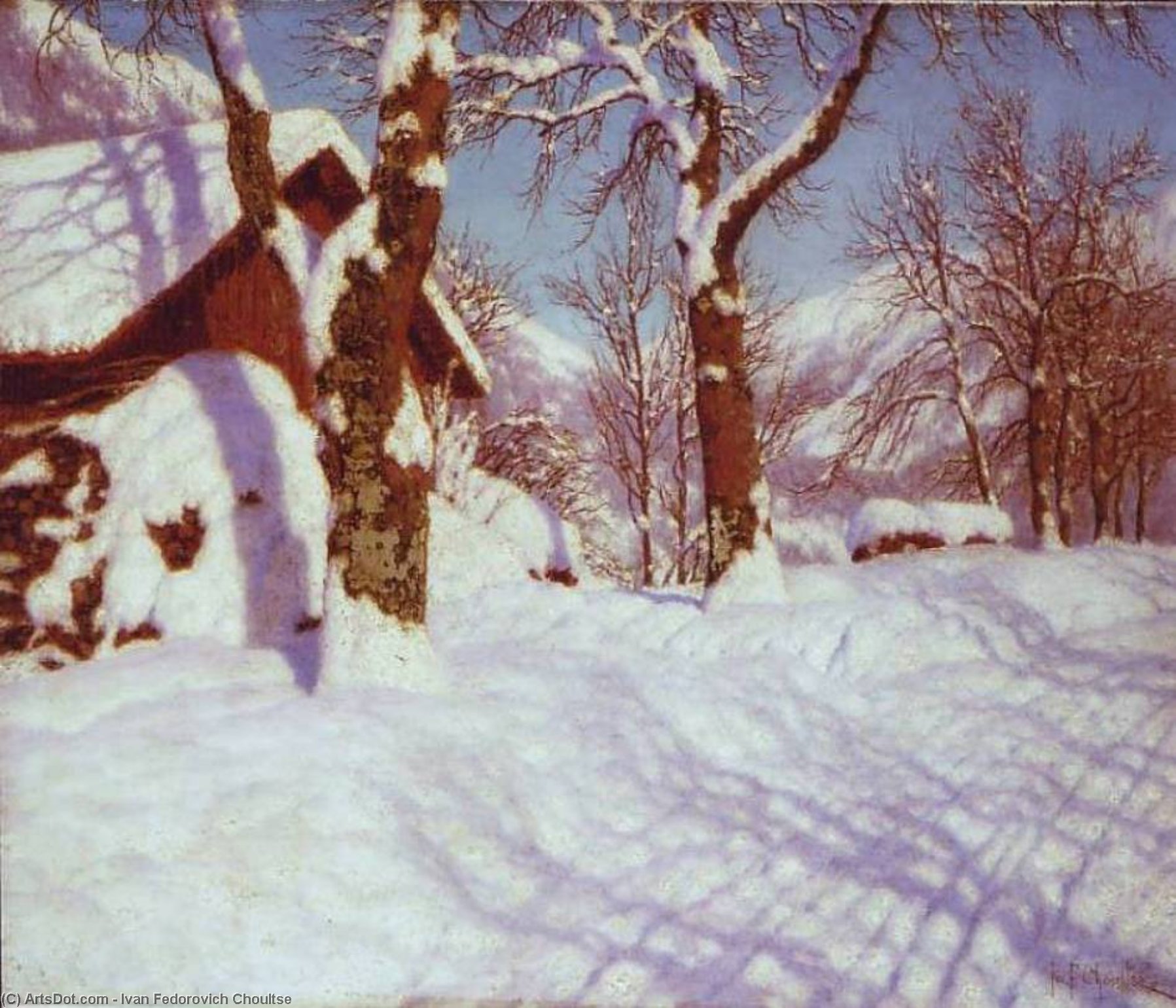 Wikioo.org – L'Encyclopédie des Beaux Arts - Peinture, Oeuvre de Ivan Fedorovich Choultse - hiver matin , Engadine