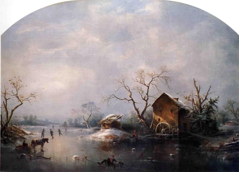 Wikioo.org - The Encyclopedia of Fine Arts - Painting, Artwork by Régis François Gignoux - Winter Scene