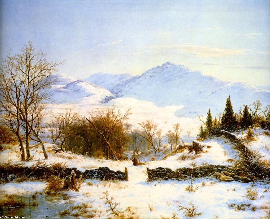 Wikioo.org - The Encyclopedia of Fine Arts - Painting, Artwork by Louis Remy Mignot - Winter Scene