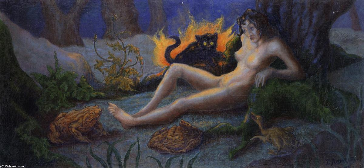 WikiOO.org - Encyclopedia of Fine Arts - Maalaus, taideteos Paul Ranson - Witch with Cat