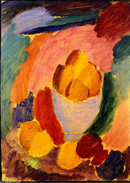 Wikioo.org - The Encyclopedia of Fine Arts - Painting, Artwork by Alexej Georgewitsch Von Jawlensky - With Bowl and Apples