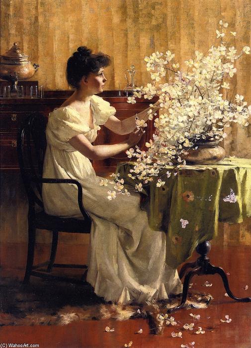 WikiOO.org - Encyclopedia of Fine Arts - Lukisan, Artwork Francis Coates Jones - Woman Arranging Flowers