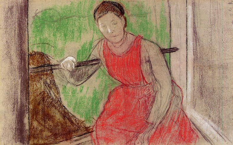 Wikioo.org – L'Enciclopedia delle Belle Arti - Pittura, Opere di Edgar Degas - donna al finestra