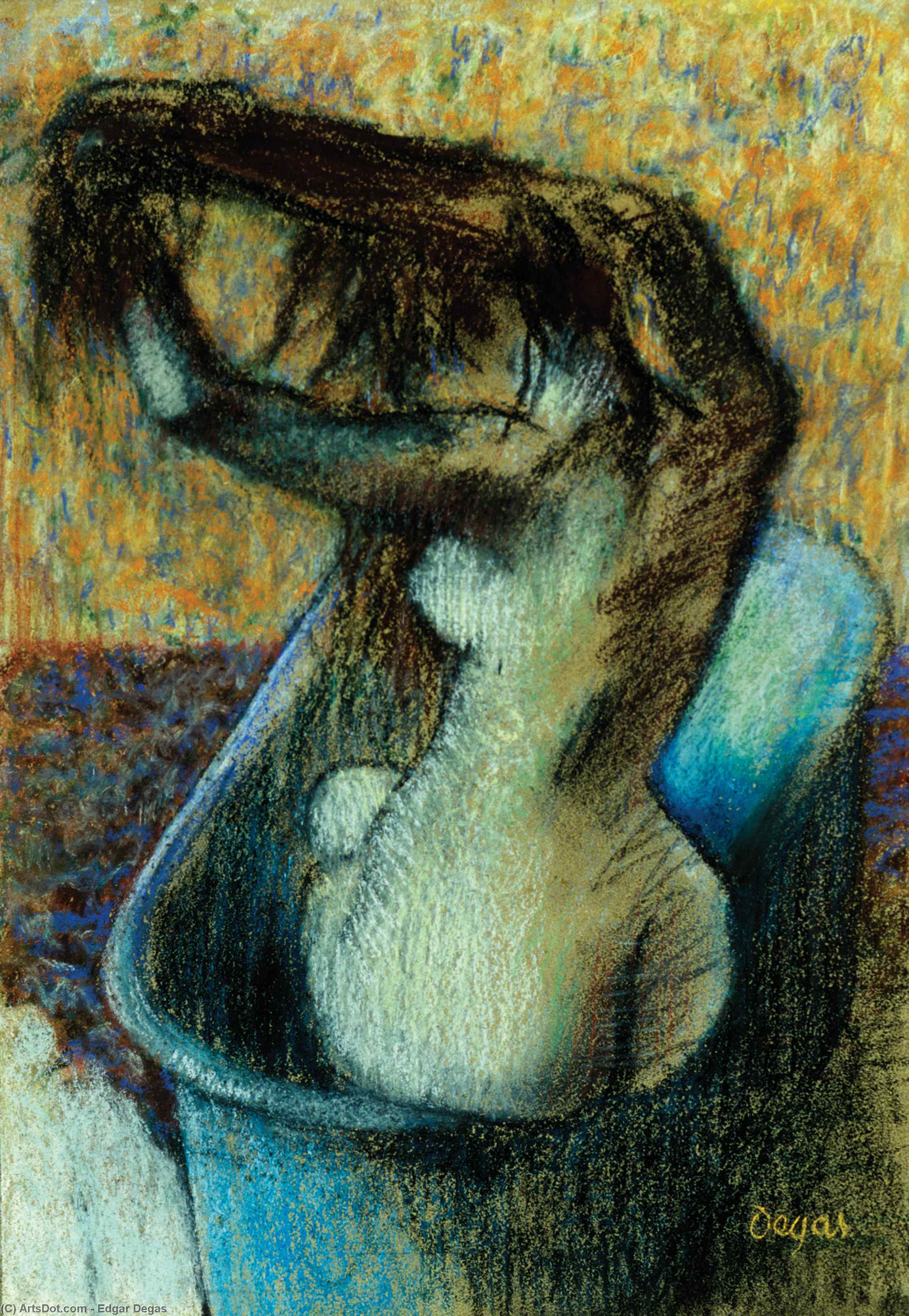 WikiOO.org - Encyclopedia of Fine Arts - Lukisan, Artwork Edgar Degas - Woman Bathing
