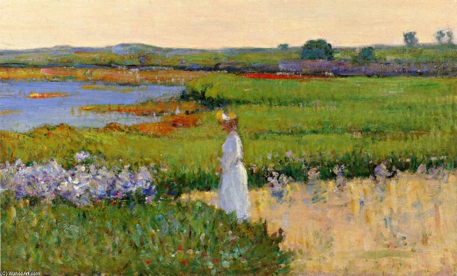 Wikioo.org - The Encyclopedia of Fine Arts - Painting, Artwork by Theodore Wendel - Woman by the Sea, Cape Ann, Massachusetts