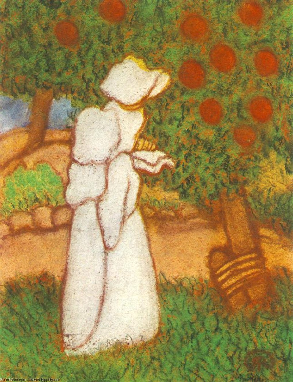 WikiOO.org - Εγκυκλοπαίδεια Καλών Τεχνών - Ζωγραφική, έργα τέχνης Jozsef Rippl Ronai - Woman Dressed in White