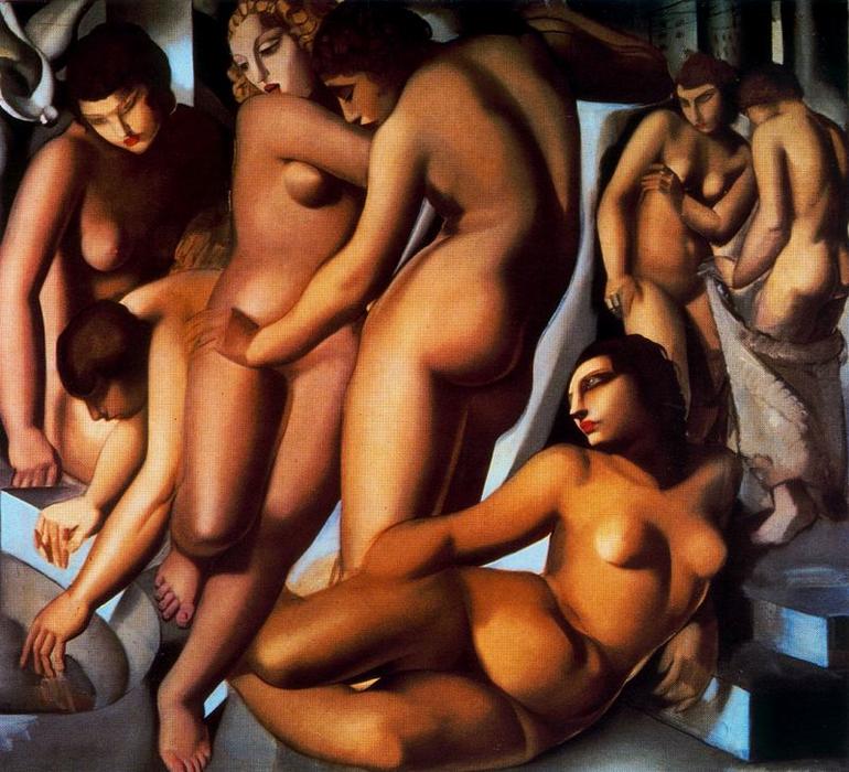 WikiOO.org - Encyclopedia of Fine Arts - Maleri, Artwork Tamara De Lempicka - Women Bathing