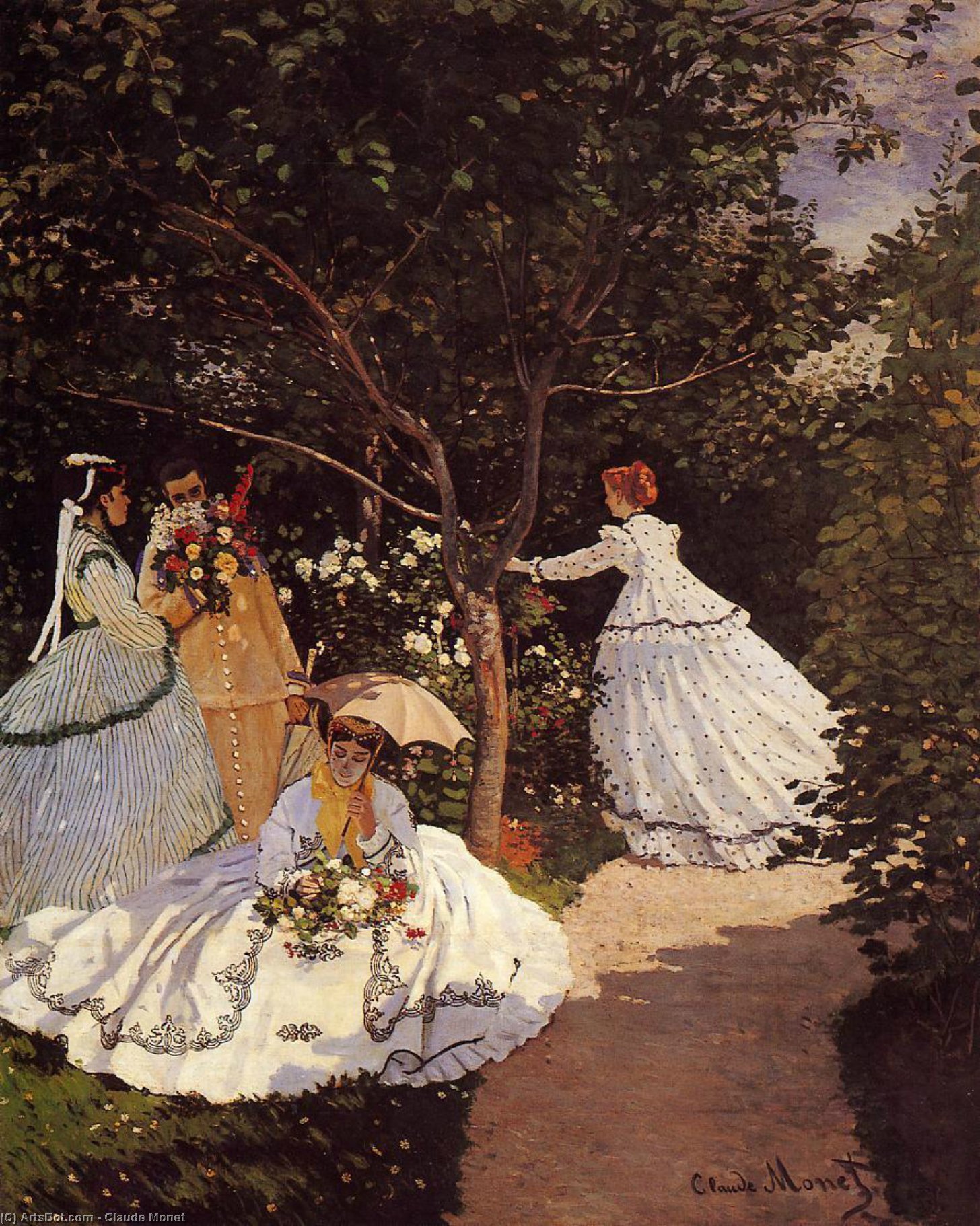 WikiOO.org – 美術百科全書 - 繪畫，作品 Claude Monet - 妇女  在花园里