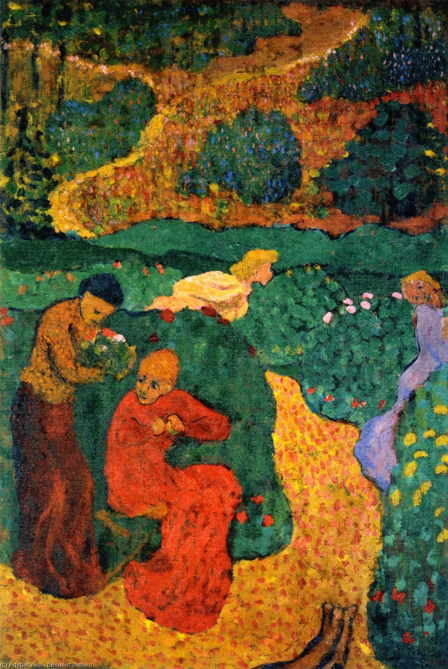 Wikioo.org - The Encyclopedia of Fine Arts - Painting, Artwork by Jean Edouard Vuillard - Women in the Garden: Le canticle des Cantiques''''