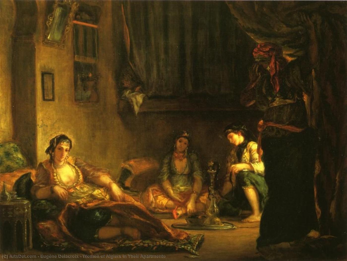 WikiOO.org - Энциклопедия изобразительного искусства - Живопись, Картины  Eugène Delacroix - женщины алжире в их Apartmente