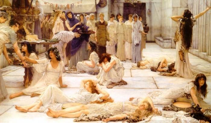 Wikioo.org - The Encyclopedia of Fine Arts - Painting, Artwork by Lawrence Alma-Tadema - The Women of Amphissa