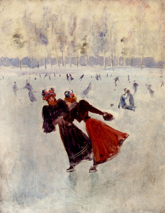 Wikioo.org - The Encyclopedia of Fine Arts - Painting, Artwork by Jean Georges Béraud - Women Skating