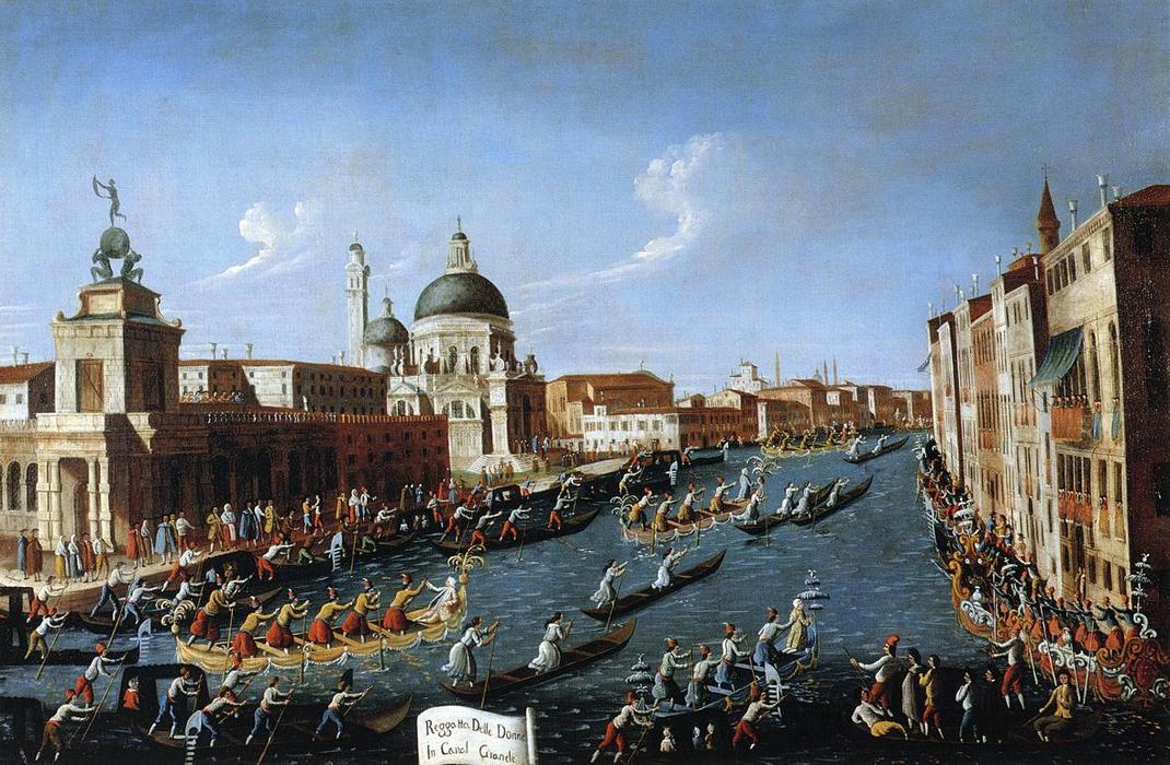 Wikioo.org - The Encyclopedia of Fine Arts - Painting, Artwork by Giovanni Antonio Canal (Canaletto) - The Women's Regatta on the Grand Canal