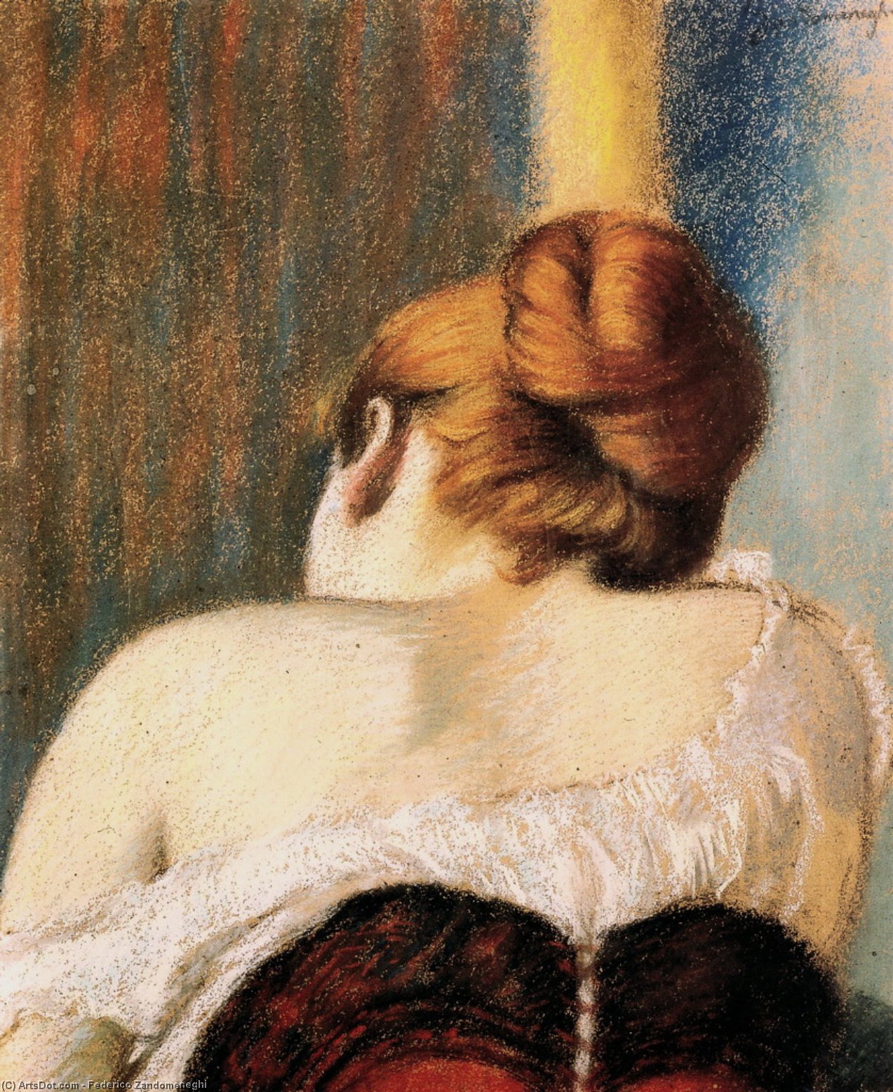 Wikioo.org - The Encyclopedia of Fine Arts - Painting, Artwork by Federico Zandomeneghi - Woman in corset